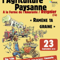« Ramène ta graine » à Reignier le dimanche 23 septembre avec la Confédération Paysanne