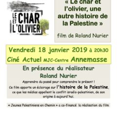 Vendredi 18 janvier à Annemasse, « Le char et l’olivier », une autre histoire de la Palestine »
