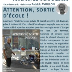 Ce vendredi 22 mars à la Turbine, un film de Patrick Avrillon sur l’accueil des migrants dans le squat de l’école St Joseph à Annecy