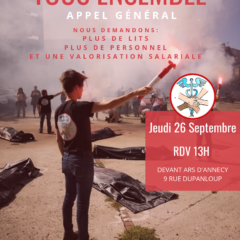 manifestation des urgentistes jeudi 26 septembre à 13h devant l’ARS à Annecy