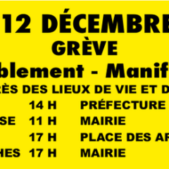 Manifestations demain jeudi 12 décembre contre la réforme des retraites