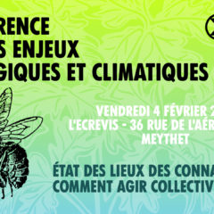 Vendredi 4 février conférence à l’Écrevis sur les enjeux écologiques et climatiques