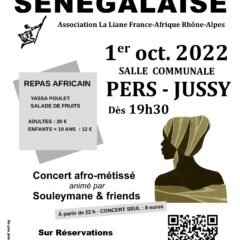 Soirée sénégalaise le 1er octobre à Pers-Jussy