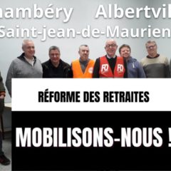Manifestations contre la réforme des retraites le jeudi 19 janvier en Savoie