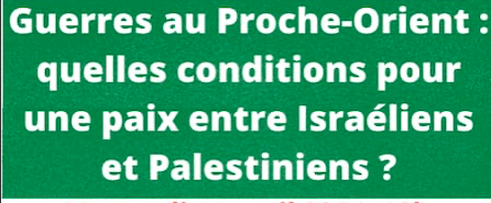 Mercredi 24 avril à Annecy conférence de Thomas VESCOVI sur la paix entre israéliens et palestiniens