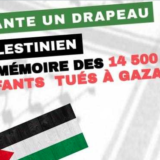 Ce samedi 4 mai, des drapeaux palestiniens sur le Pâquier à Annecy
