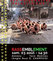 Ce samedi 3 août à 14h30, rassemblement à Annecy en solidarité avec les prisonniers palestiniens