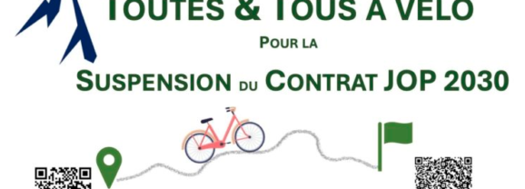Ce vendredi 16 mai, les opposants aux JO d’hiver 2030 rejoignent la Région à vélo