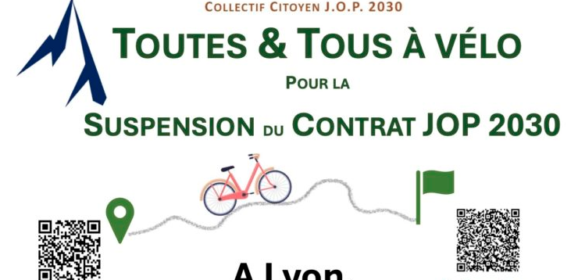 Ce vendredi 16 mai, les opposants aux JO d’hiver 2030 rejoignent la Région à vélo