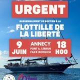 Ce lundi 9 juin rassemblement à Annecy de soutien à la Flotille de la liberté