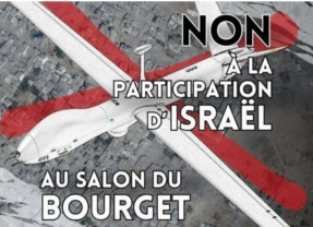 Mercredi 4 juin 18h manifestation à Annecy contre la participation d’Israël au salon du Bourget.