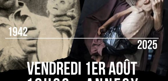 Ce vendredi 1er août, à Annecy, rassemblement pour dénoncer le génocide à Gaza