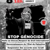 Mardi 8 juillet, rassemblement à Annecy contre le génocide à Gaza et l’annexion de la Cisjordanie par Israël