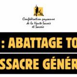 Ce vendredi 8 août à Annecy, la confédération paysanne appelle à un rassemblement pour stopper le massacre des troupeaux.