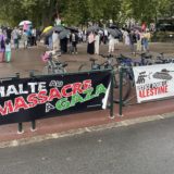 Ce 19 août 2025, 110 manifestants rassemblés à Annecy en solidarité avec le peuple palestinien