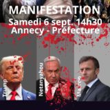 Samedi 6 septembre, manifestation pour la Palestine à Annecy