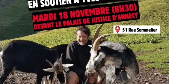 Yves Lachenal convoqué au tribunal ce mardi 18 novembre pour refuser de « pucer » ses chèvres