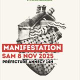 Se samedi 8 novembre à Annecy, manifestation de solidarité avec la Palestine