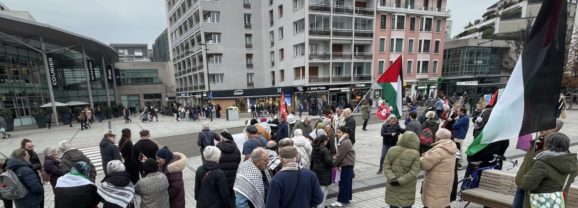 Rassemblement de soutien aux palestiniens de Gaza ce samedi 17 janvier à Annecy.