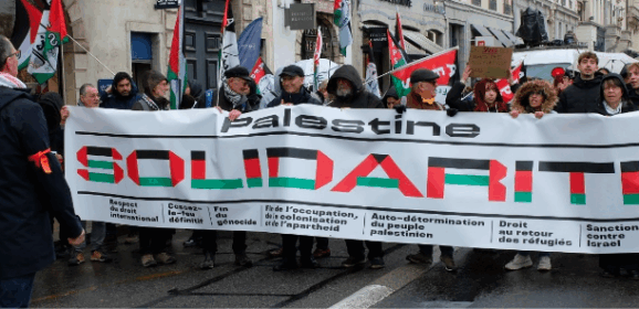 Près de 2000 personnes ont manifesté ce 28 mars à Lyon pour la Palestine