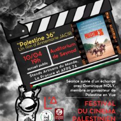 Ce vendredi 10 avril, l&rsquo;Afps74 présente le film « Palestine 36 » à l&rsquo;auditorium suivi d&rsquo;un débat animé par « Palestine en vue »