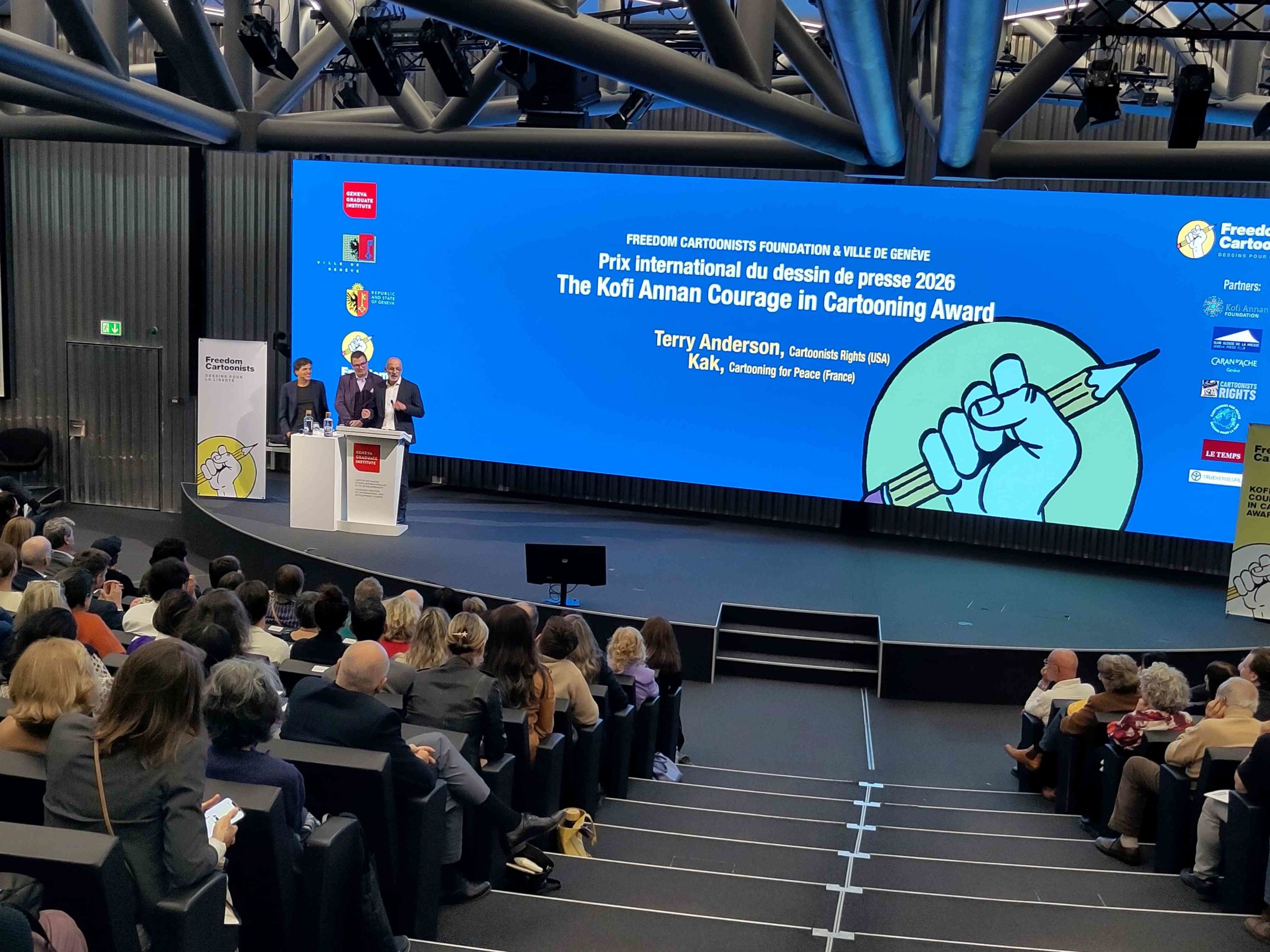 Stiglitz à Genève pour défendre la démocratie et le dessin de presse