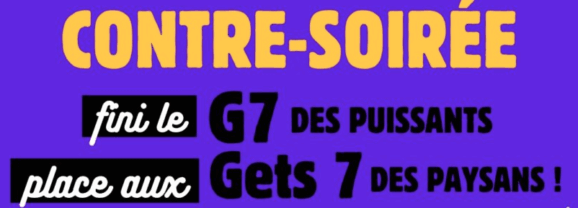 Vendredi 12 juin contre-soirée du G7 aux Gets