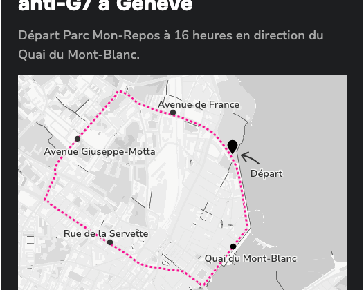 Une manifestation anti G7 ce dimanche 14 juin Genève sous contrôle policier renforcé