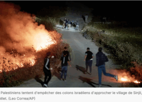 Samedi 5 septembre, manifestation pour dénoncer les actes criminels des colons contre les  palestiniens