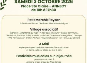 Samedi 3 octobre, à Annecy, rencontre au cœur de l’agriculture BIO , locale et de l’alimentation saine
