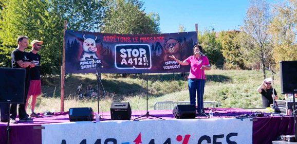Mobilisation festive contre l&rsquo;A412 à Machilly : si le chantier avance, le front s’intensifie