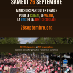 – Marche pour le climat samedi 26 septembre –  11h30 lac de Machilly – 14h préfecture Annecy
