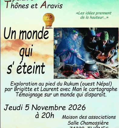 Jeudi 5 novembre à Thônes, « Un monde qui s&rsquo;éteint » au Népal