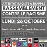 Ce lundi 26 octobre à 18h30, rassemblement sur le pâquier contre le racisme